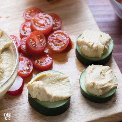 Cucumber & Hummus Bites